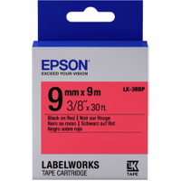 Epson LK-3RBP (C53S653001) Black on Red Label Tape 9mm x 9m (Original)
