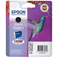 Epson T0801 Black Ink Cartridge - Hummingbird (Original)