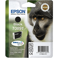 Epson T0891 Black Low Capacity Ink Cartridge - Monkey (Original)
