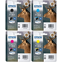 Epson T130 Extra High Capacity Multipack - Full Set of 4 Ink Cartridges - Stag (Original)