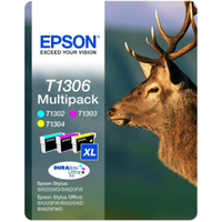 Epson T1306 Extra High Capacity Multipack - Colour Set of 3 Ink Cartridges - Stag (Original)