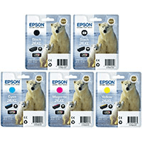 Epson T2621/26XL High Capacity Multipack - Full Set of 5 Ink Cartridges - Polar Bear (Original)