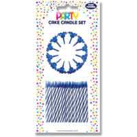 Eurowrap Cake Candle Set Blue (6 Pack)