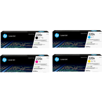 HP 220X High Capacity Multipack - Full Set of 4 Toner Cartridges (Original)