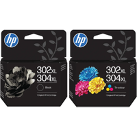 HP 302XL/304XL High Capacity Multipack - Full Set of 2 Ink Cartridges (Original)
