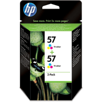 HP 57 Tri-Colour Ink Cartridge Twin Pack - C9503AE (Original)