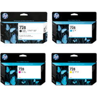 HP 728 High Capacity Multipack - 4 Ink Cartridges (Original)