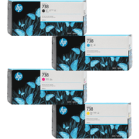 HP 738 High Capacity Multipack - Full Set of 4 Ink Cartridges (Original)