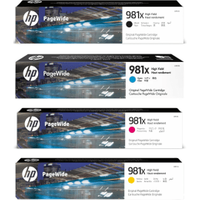 HP 981X High Capacity Multipack - Full Set of Page Wide 4 Ink Cartridges (Original)