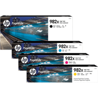 HP 982X High Capacity Pagewide Multipack - Full Set of 4 Ink Cartridges (Original)