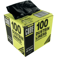 Le Cube Heavy Duty Dustbin Liner Dispenser 80 Litre Black (100 Pack)