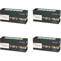 Lexmark 24B760 Return Programme Multipack - Full Set of 4 Toner Cartridges (Original)