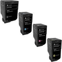 Lexmark 74C2H High Capacity Return Program Multipack - Full Set of 4 Toner Cartridges (Original)