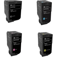 Lexmark 74C2S Return Program Multipack - Full Set of 4 Toner Cartridges (Original)