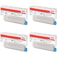 OKI 458628 Multipack - Full Set of 4 Toner Cartridges (Original)