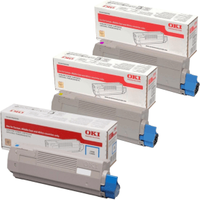 OKI 4649040 Multipack - Colour Set of 3 Toner Cartridges (Original)