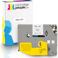 Own Brand Brother HSe-221 Black on White Heat Shrink Label Tape 8.8mm x 1.5m (Cartridge People)