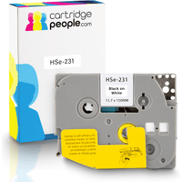 Own Brand Brother HSe-231 Black on White Heat Shrink Label Tape 11.7mm x 1.5m (Cartridge People)