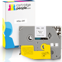 Own Brand Brother HSe-241 Black on White Heat Shrink Label Tape 17.7mm x 1.5m (Cartridge People)