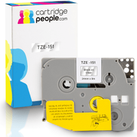 Own Brand Brother TZE-151 P-Touch Black on Clear Laminated Tape 24mm x 8m (Cartridge People)