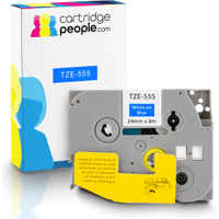 Own Brand Brother TZE-555 P-Touch White On Blue Tape 24mm x 8m (Cartridge People)
