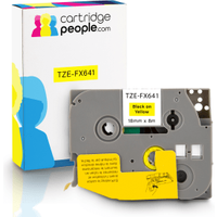Own Brand Brother TZE-FX641 P-Touch Black on Yellow Flexible ID Laminated Tape 18mm x 8m (Cartridge People)