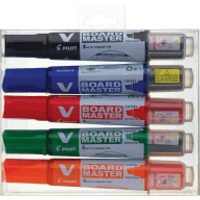 Pilot V-Board Master Bullet Tip Markers Medium 2.3mm Line Assorted (5 Pack)