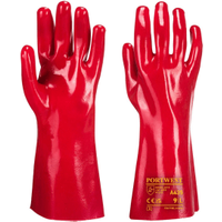 Portwest Grip 12 PVC Gauntlet 35cm Red XL (12 Pack)