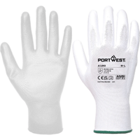 Portwest PU Palm Gloves White Medium (12 Pack)