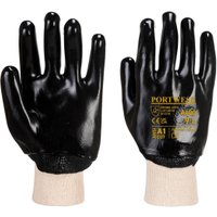 Portwest PVC Knitwrist Black Large (12 Pack)