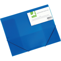 Q-Connect Elasticated Folder 3 Flap A4 Blue KF02312