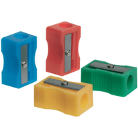 Q-Connect Plastic Pencil Sharpener Single Hole Assorted (10 Pack) KF76992