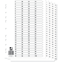 Q-Connect White Index Dividers 1-100 (10 Pack) KF97059Q