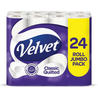Velvet Classic Quilted Toilet Roll 3-Ply 150 Sheets (24 Pack) 1102049