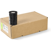 Zebra 02100BK10245 Premium Black Wax Ribbon 102mm x 450m - 12 Pack (Original)