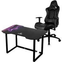 Kit Cadeira Gamer ThunderX3 TGC12 - Preto & Mesa Gamer Hayonik Cyber Siren, RGB, Preto