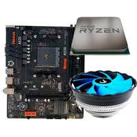Placa-Mãe Husky Nexus A520 + Processador AMD Ryzen 5 5500F + Air Cooler Gamer Rise Mode X2