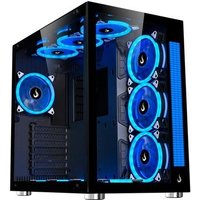 Gabinete Gamer Rise Mode Galaxy Glass Sound, Mid Tower, RGB, LED, Lateral e Frontal em Vidro Temperado, Sem Fans, Preto - RM-GA-GGS-FB