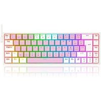Teclado Mecânico Gamer Redragon Castor, RGB, Switch Blue, ABNT2, Rosa e Branco - K631PW-RGB (PT-BLUE)