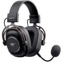 Headset Gamer Profissional Sem Fio Havit H2002YG, Driver 50mm, Wireless, USB-C e 3.5mm, Preto