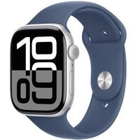 Apple Watch Series 10 GPS, Caixa Prateada de Alumínio de 46 mm, Pulseira Esportiva Denim, Tamanho M/G - MWWM3AM/A