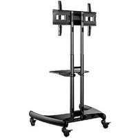 Suporte Pedestal Móvel para TV, 32" a 75", Altura Ajustável Manual, Alumínio, Preto - NB-AVA1500-60-1P