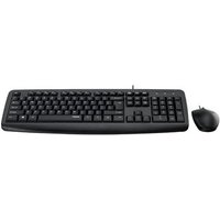 Kit Teclado e Mouse Rapoo NX1600 104 Teclas, Descanso de Pulso, Óptico, 1600 DPI, USB, Preto - NX1600