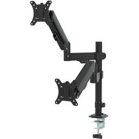 Suporte de Mesa Articulado para 2 Monitores de 17" a 32" Ergofirst, Ajuste com Pistão a Gás, Preto - G16-C024P