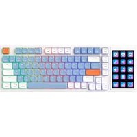 Teclado Mecânico Gamer Ajazz AKP815, USB-C, Branco, Azul e Laranja - AKP815