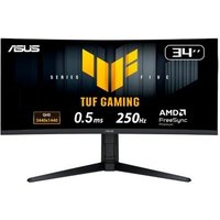 Monitor Gamer Curvo ASUS TUF 34", WQHD, 250Hz, 0.5ms, Fast VA, FreeSync Premium, Altura Ajustável, Som Integrado, Preto - VG34WQML5A