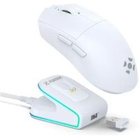 Mouse Gamer Sem Fio Fortrek Loyal, RGB, Sensor PAW3311, 12000 DPI, Com Dock de Carregamento Magnético, Branco - 86964
