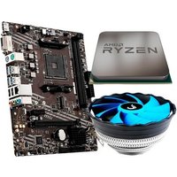 Placa Mãe MSI A520M-A PRO + Processador AMD Ryzen 5 5500F + Air Cooler Gamer Rise Mode X2