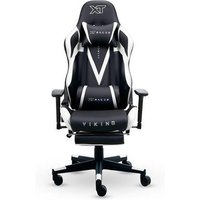 Cadeira Gamer XT Racer Viking Series, Até 120kg, Com Almofadas e Apoio de Pés, Reclinável, Descanso de Braço 3D, Preto e Branco - XTR-022