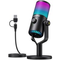 Microfone Condensador Gamer Maono USB, RGB, Programavel - Preto - DM30RGB (BLACK)